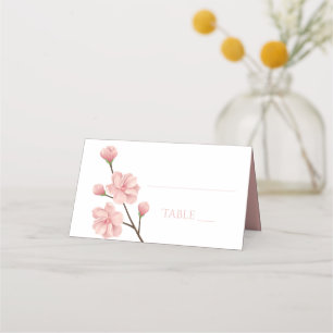 Carte De Placement Fête de mariage Fleurs de fleurs de cerisier rose 