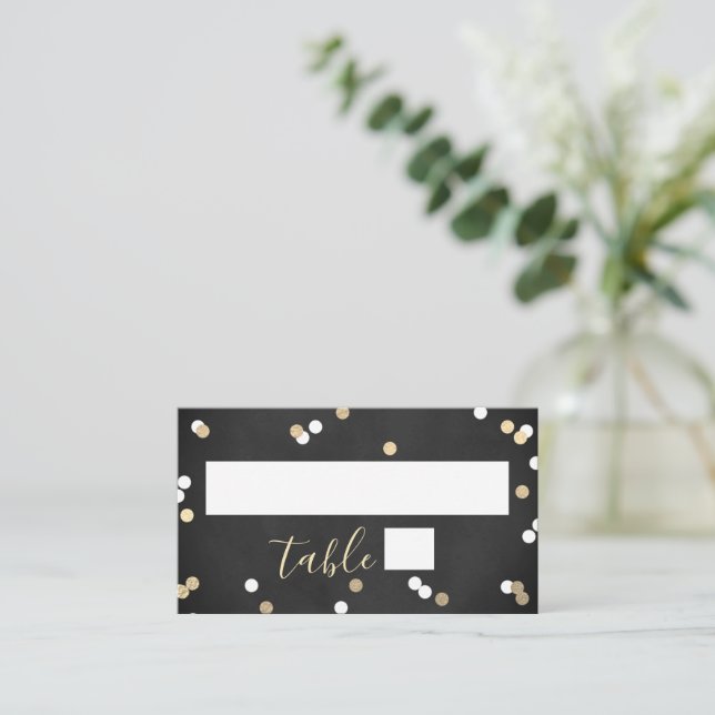 Carte De Placement Fête des mariées Confetti Gold Foil (Debout devant)