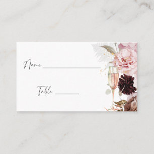 Carte De Placement Fête des mariées de Champagne Rose Floral