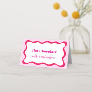 Carte De Placement Fête des mariées de Étiquette de buffet chaud rose