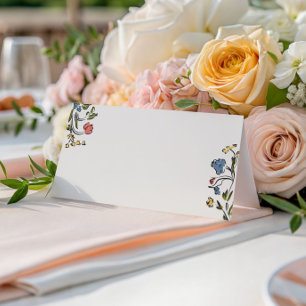 Carte De Placement Fête des mariées florale colorée dessinée à la mai