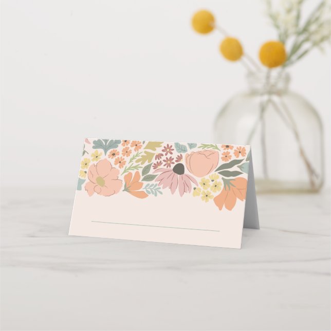 Carte De Placement Fête des mariées ou Mariage floral (Devant)