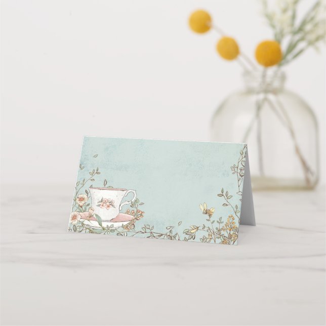 Carte De Placement Fête du thé fleur sauvage Anniversaire (Devant)