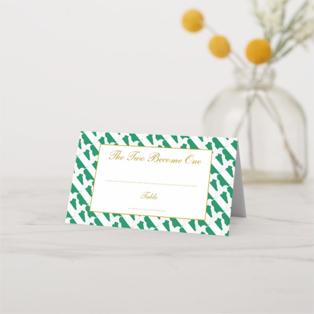 Carte De Placement Fête Mariage de l'Élégante NIGERIA NAIJA (Devant)