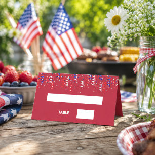 Carte De Placement Fête rouge bleu patriotique USA