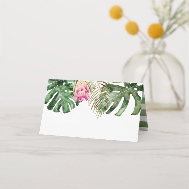 Carte De Placement Feuillage aquarelle tropical (Devant)