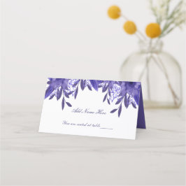 Carte De Placement Feuillage de feuillage bleu violet plié Table Plac