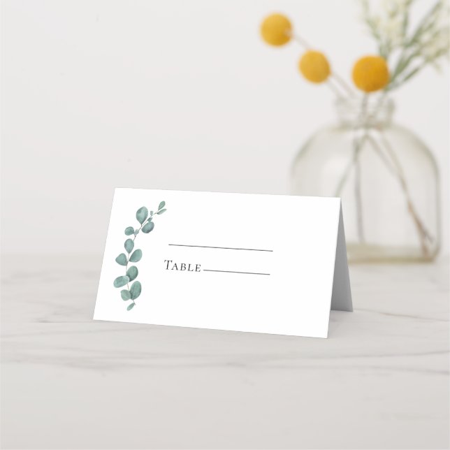 Carte De Placement Feuillage d'eucalyptus pour mariage (Devant)