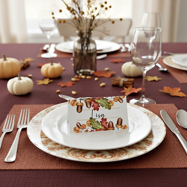 Carte De Placement Feuille et glands (Créateur téléchargé)