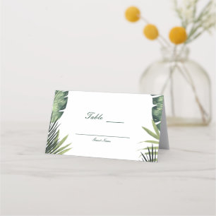 Carte De Placement Feuille vert Botanique Tropical Plantes assis