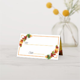 Carte De Placement Feuilles automnales Couleurs automne Personnaliser