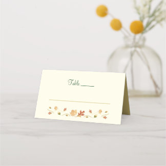 Carte De Placement Feuilles automne élégantes