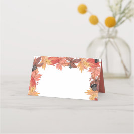 Carte De Placement Feuilles d'automne Thanksgiving Folk Place Card