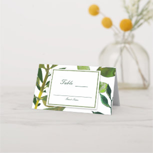 Carte De Placement Feuilles de plantes botaniques vertes Glam Table a