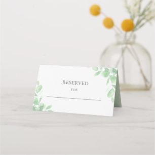 Carte De Placement Feuilles d'Eucalyptus aquarelle. Mariage réservé