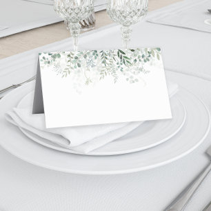 Carte De Placement Feuilles d'eucalyptus Élégance moderne verdoyante