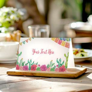 Carte De Placement Fiesta Cactus Girl Birthday Place Card