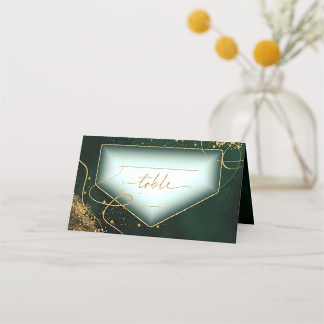Carte De Placement Fine Lines Gold Abstrait Mariage Table Gr ID867 (Devant)