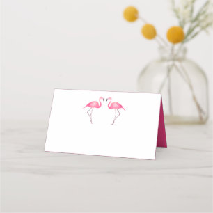 Carte De Placement Flamant rose rose tropical Fête des mariées de mar