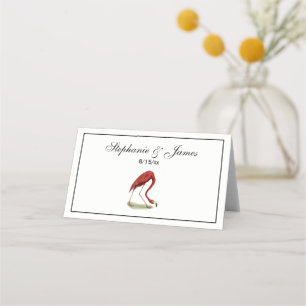 Carte De Placement Flamant rose rose vintage #1