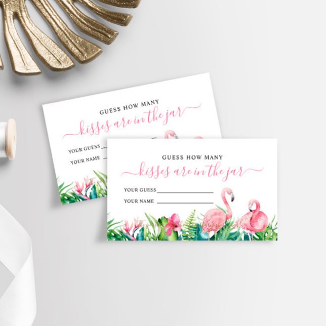 Carte De Placement Flamant rose Tropical Combien de baisers Douche Ca (Créateur téléchargé)