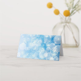 Carte De Placement Flammes de neige de Noël sur un arrière - plan ble