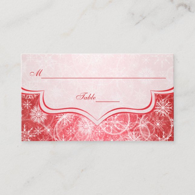 Carte De Placement Flammes de neige rouges et blanches (Devant)