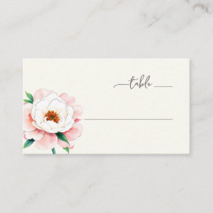 Carte De Placement Fleur aquarelle pastel sereine