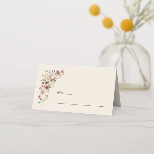 Carte De Placement Fleur Bohème Vintage (Devant)