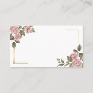 Carte De Placement Fleur de Paon Rose Floral Mariage d'Été Party