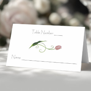 Carte De Placement Fleur de tulipe rose