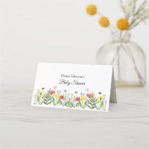 Carte De Placement fleur sauvage baby shower