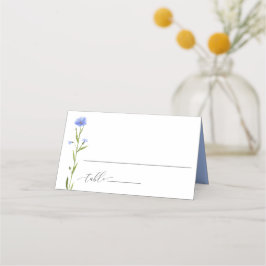 Carte De Placement Fleur sauvage bleu Mariage invité Escort