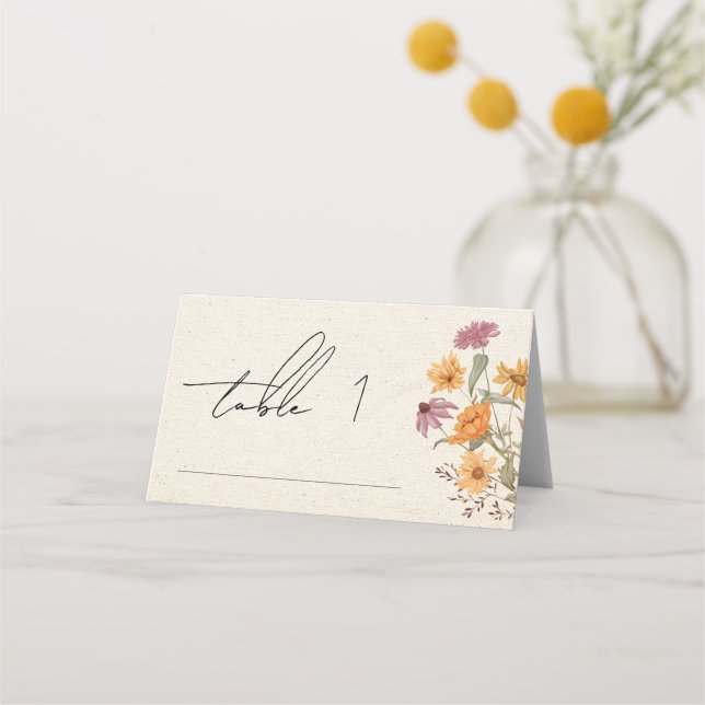 Carte De Placement Fleur sauvage d'automne Jardin Botanique Mariage T (Devant)
