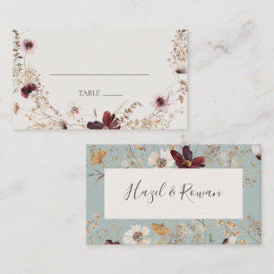 Carte De Placement Fleur sauvage de Cuivre Bourgogne Mariage plat T