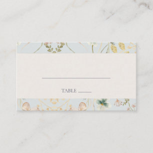 Carte De Placement Fleur sauvage de printemps Mariage plat bleu cla