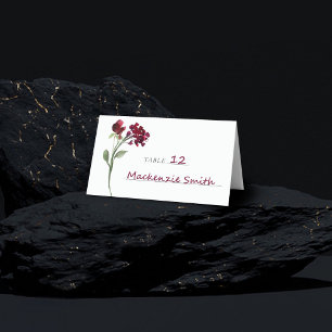 Carte De Placement Fleur sauvage Fleurs de jardin bohème rouge Crim