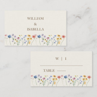 Carte De Placement Fleur Sauvage Pastel Beige