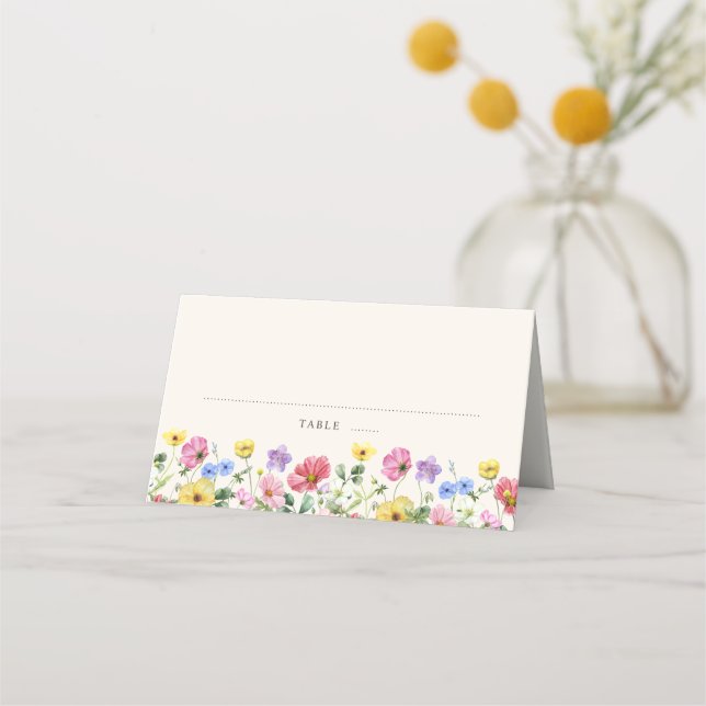 Carte De Placement Fleur sauvage Rustic Chic Floral Mariage campagnar (Devant)