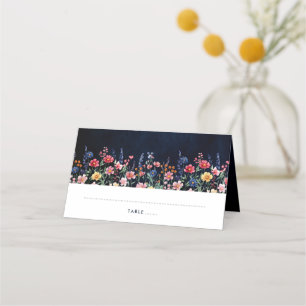 Carte De Placement Fleur sauvage Rustique Pays Boho Floral Marine Mar