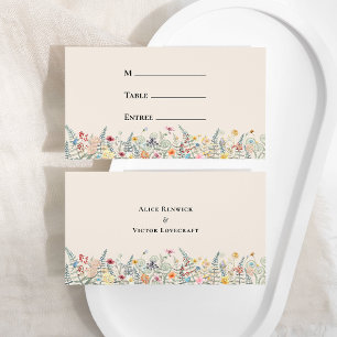 Carte De Placement Fleur sauvage simple Fern Mariage Entree Choix pla