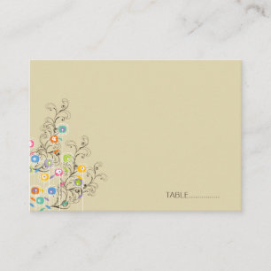 Carte De Placement Fleur Super colorée Jardin Mariage moderne