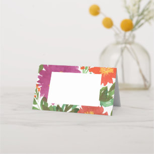 Carte De Placement Fleurs aquarelles
