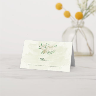 Carte De Placement Fleurs blanches d'ivoire mariage