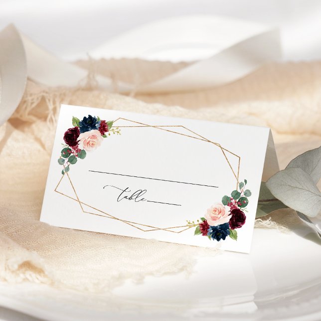 Carte De Placement Fleurs Bourgogne, Fleurs de marine, Mariage Floral (Créateur téléchargé)