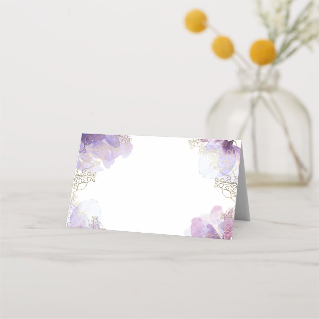 Carte De Placement Fleurs d'aquarelle du baptême (Devant)