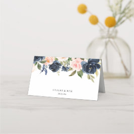 Carte De Placement Fleurs d'aquarelle rose pâle Mariage de marine