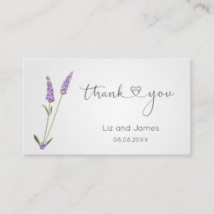 Carte De Placement Fleurs de lavande violette Merci