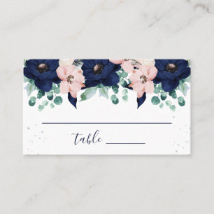 Carte De Placement Fleurs marines Bleu et rose vif Escorte