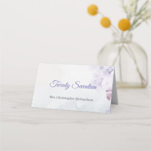 Carte De Placement Fleurs mauves bleues rousses rustiques et poussiér